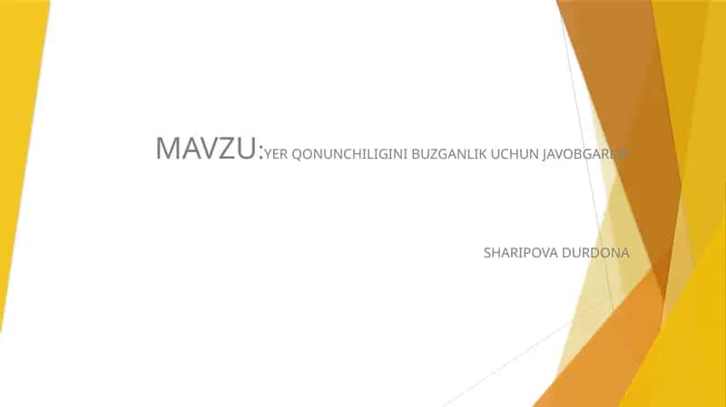 YER QONUNCHILIGINI BUZGANLIK UCHUN JAVOBGARLIK 1