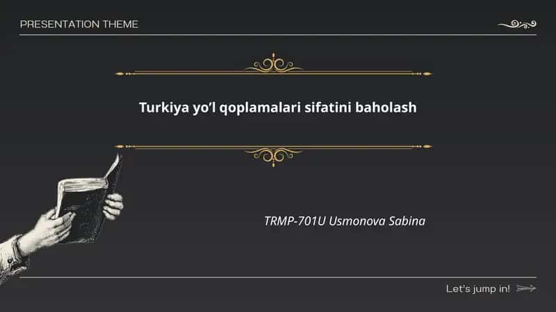 Turkiya yo‘l qoplamalari sifatini baholash 1