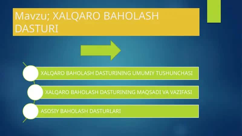 XALQARO BAHOLASH DASTURI 1
