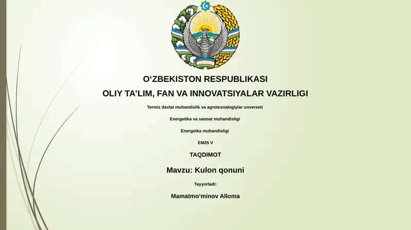 Kulon qonuni 1