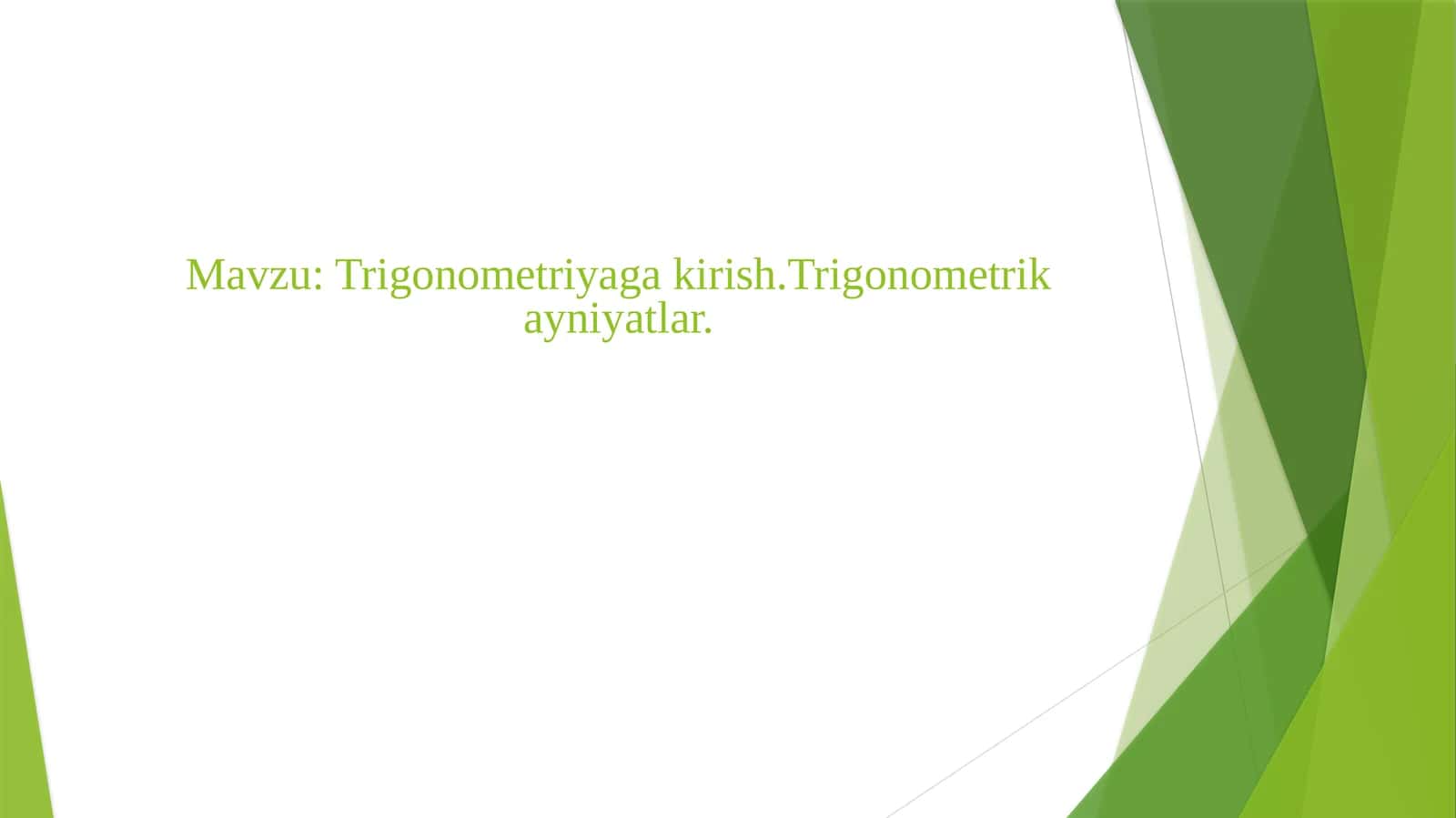Trigonometriyagakirish 1