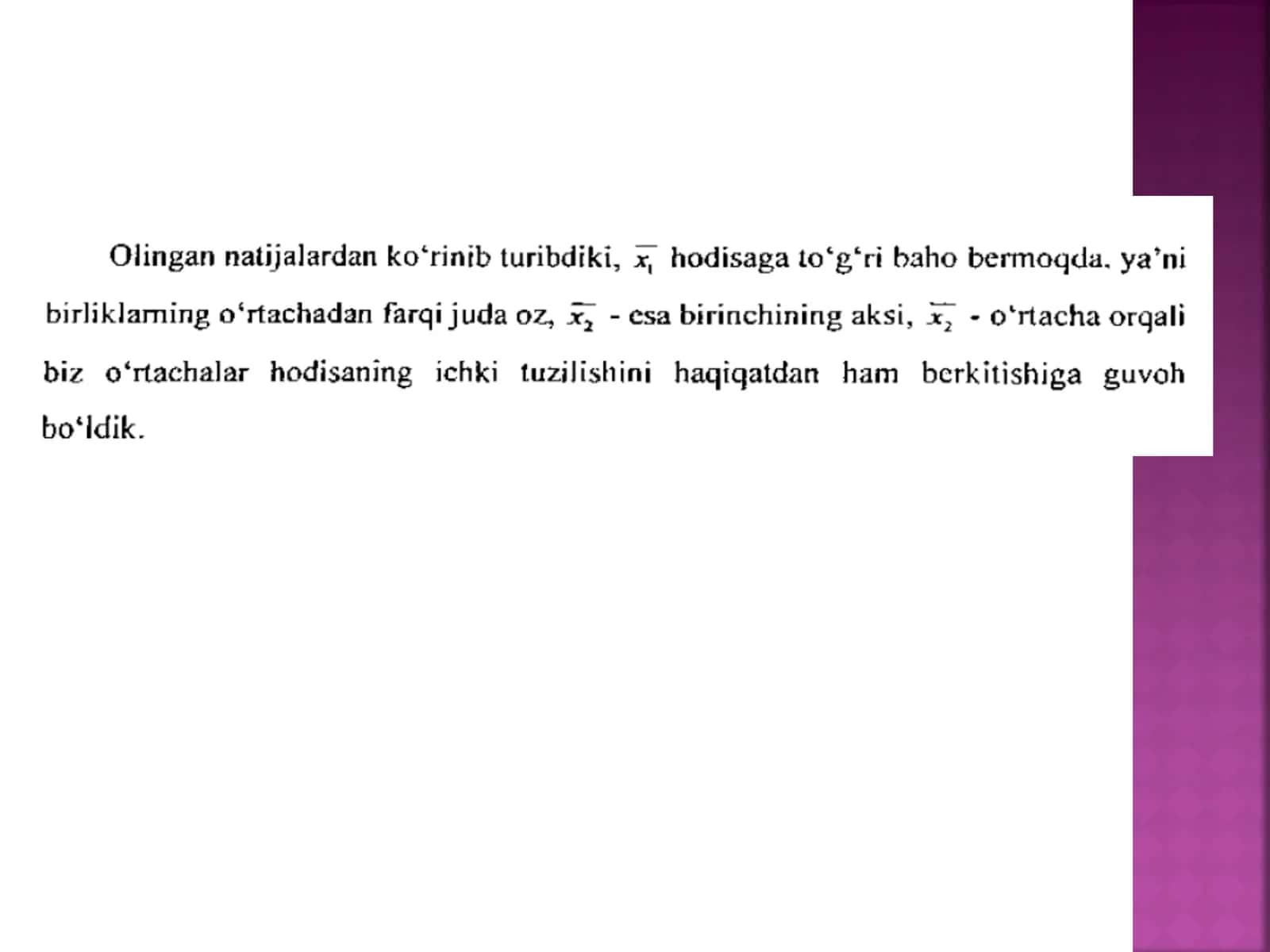 Variatsiya to’g’risida tushuncha vauning ko’rsatkichlari 1