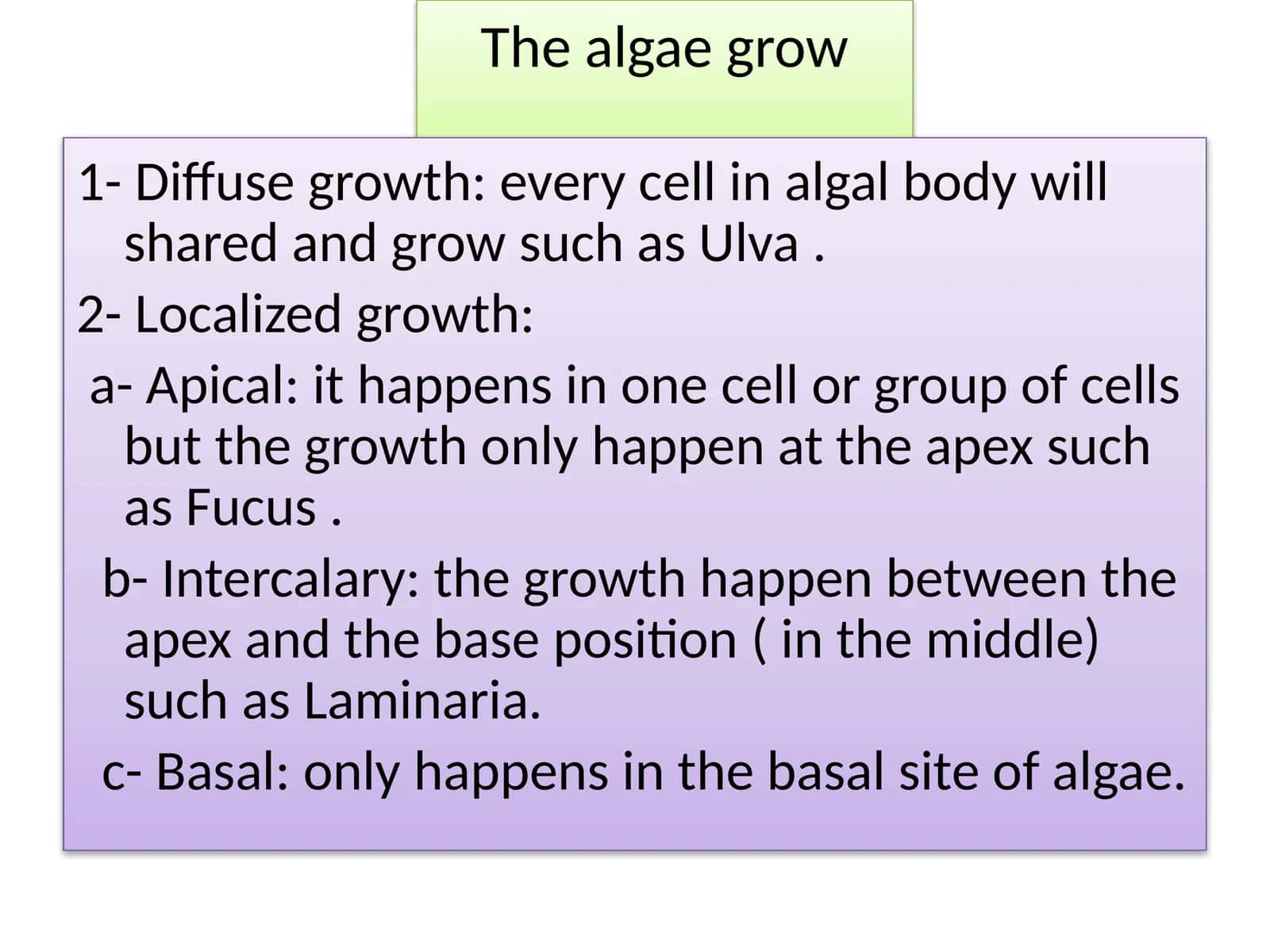 Algae Growth and Seasonal Life 1