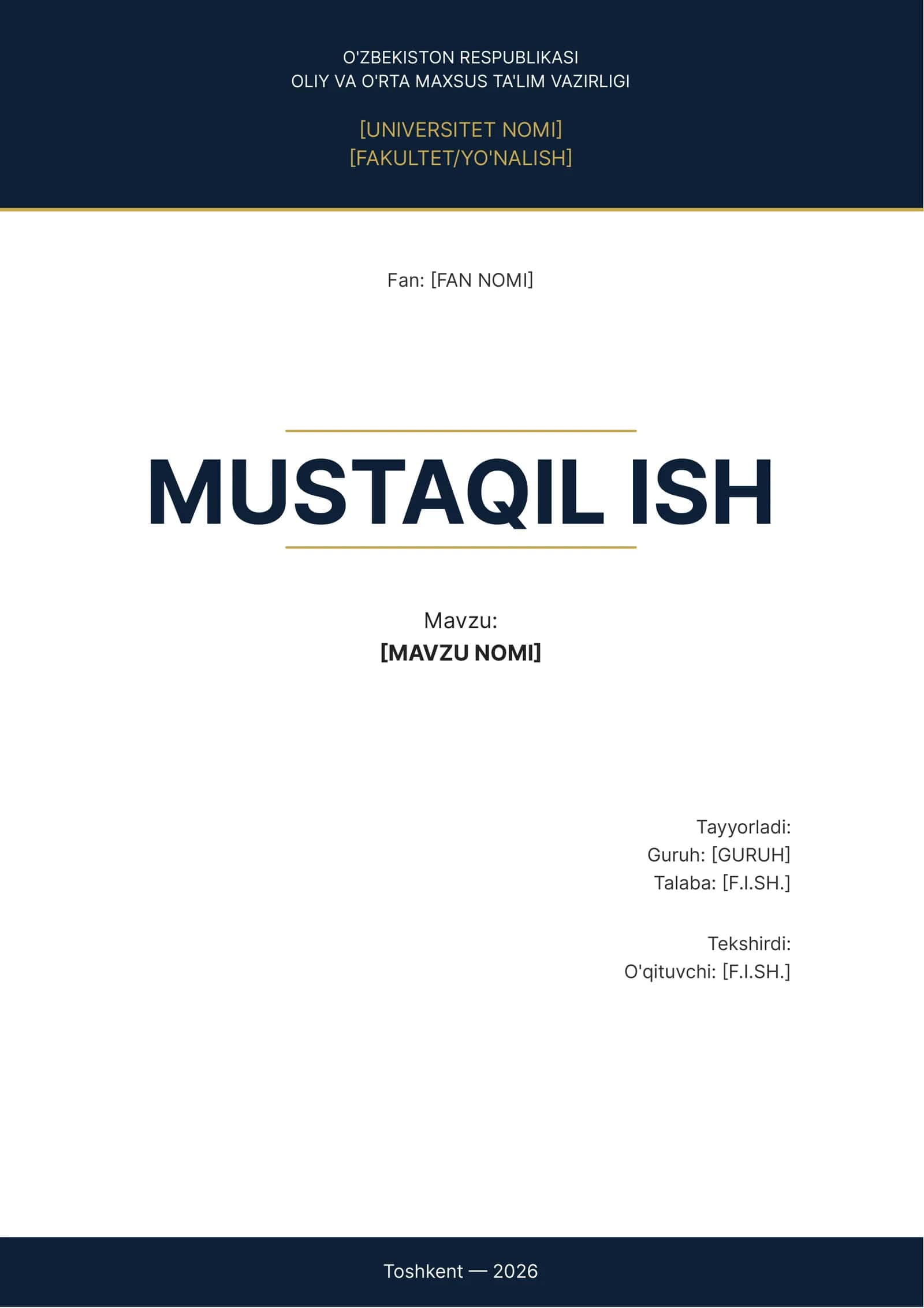 Mustaqil ish yuzi 1