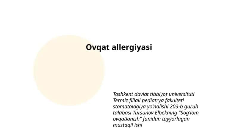 Ovqat allergiyasi 1