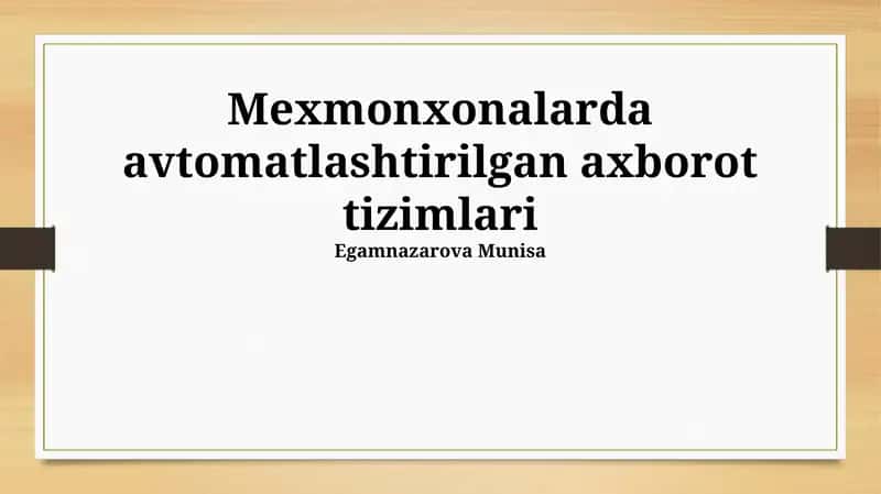 Elektron Ma'lumotlar almashinuvi va Integratsiya 1