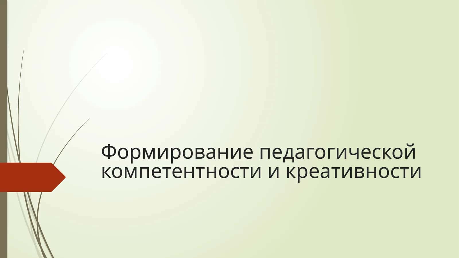 Формирование педагогической компетентности и креативности 1