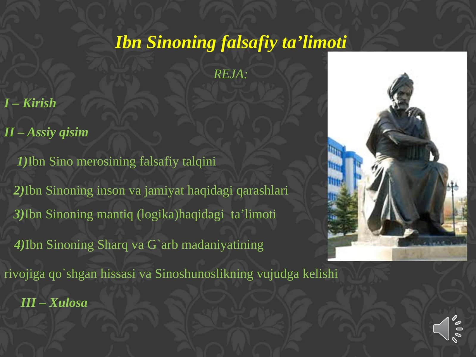 IbnSinoning falsafiy ta’limoti 1
