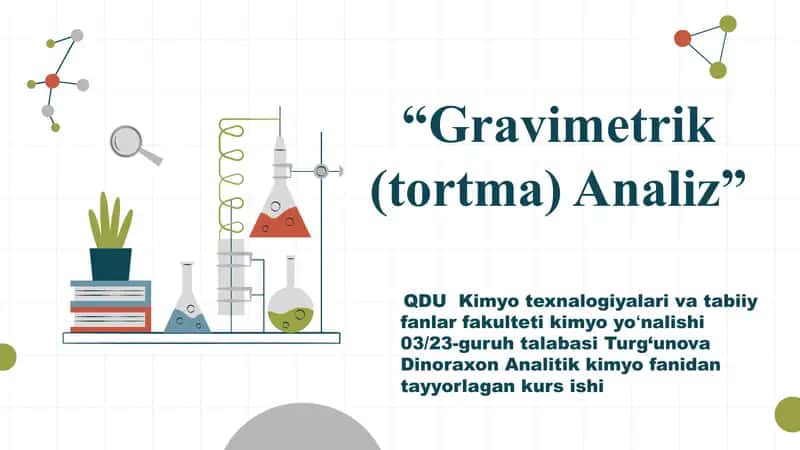 Gravimetrik (tortma) Analiz 1