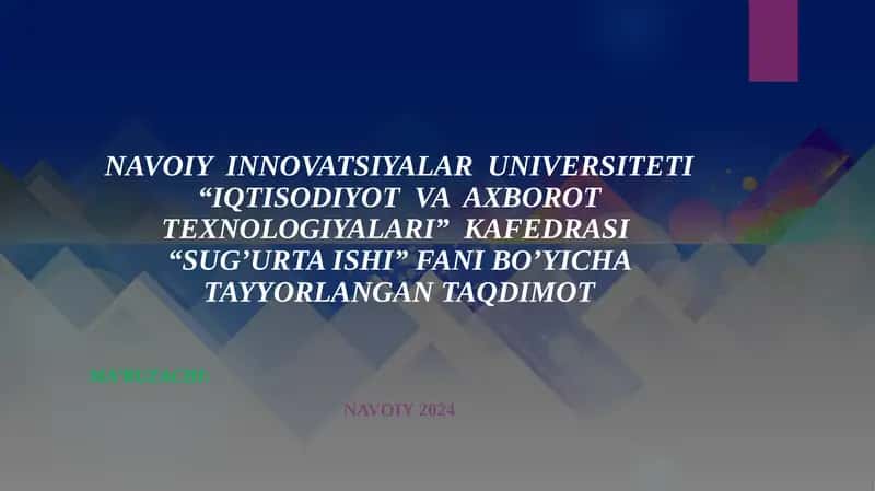 Tibbiy sugu’rta. Mulk sug’urtasi 1