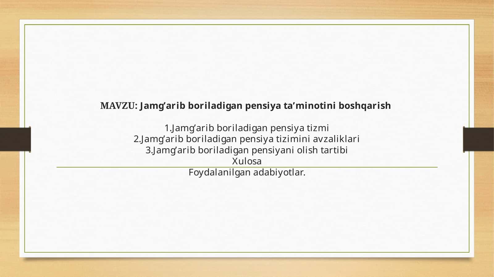 Jamg’arib boriladigan pensiya ta’minotini boshqarish 1