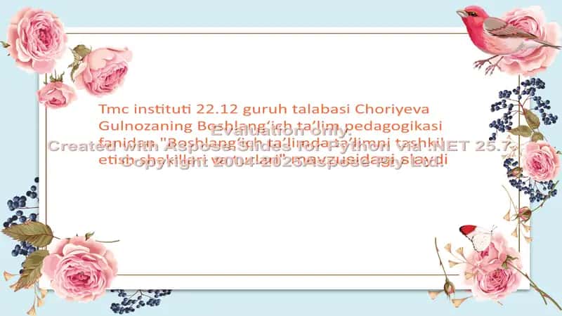 Boshlangʻich taʼlimda taʼlimni tashkil etish shakillari va turlari 1