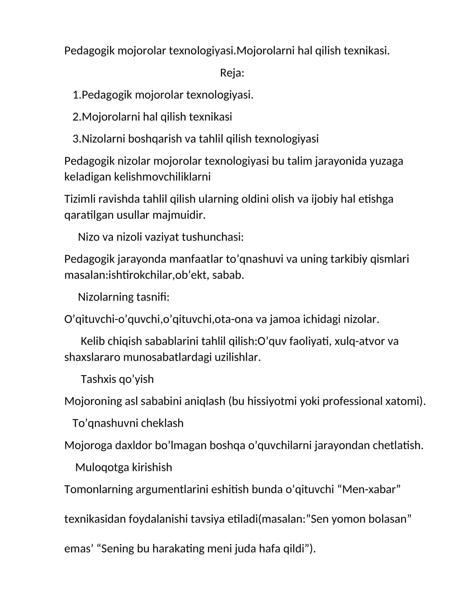 Pedagogik mojorolar texnologiyasi 1