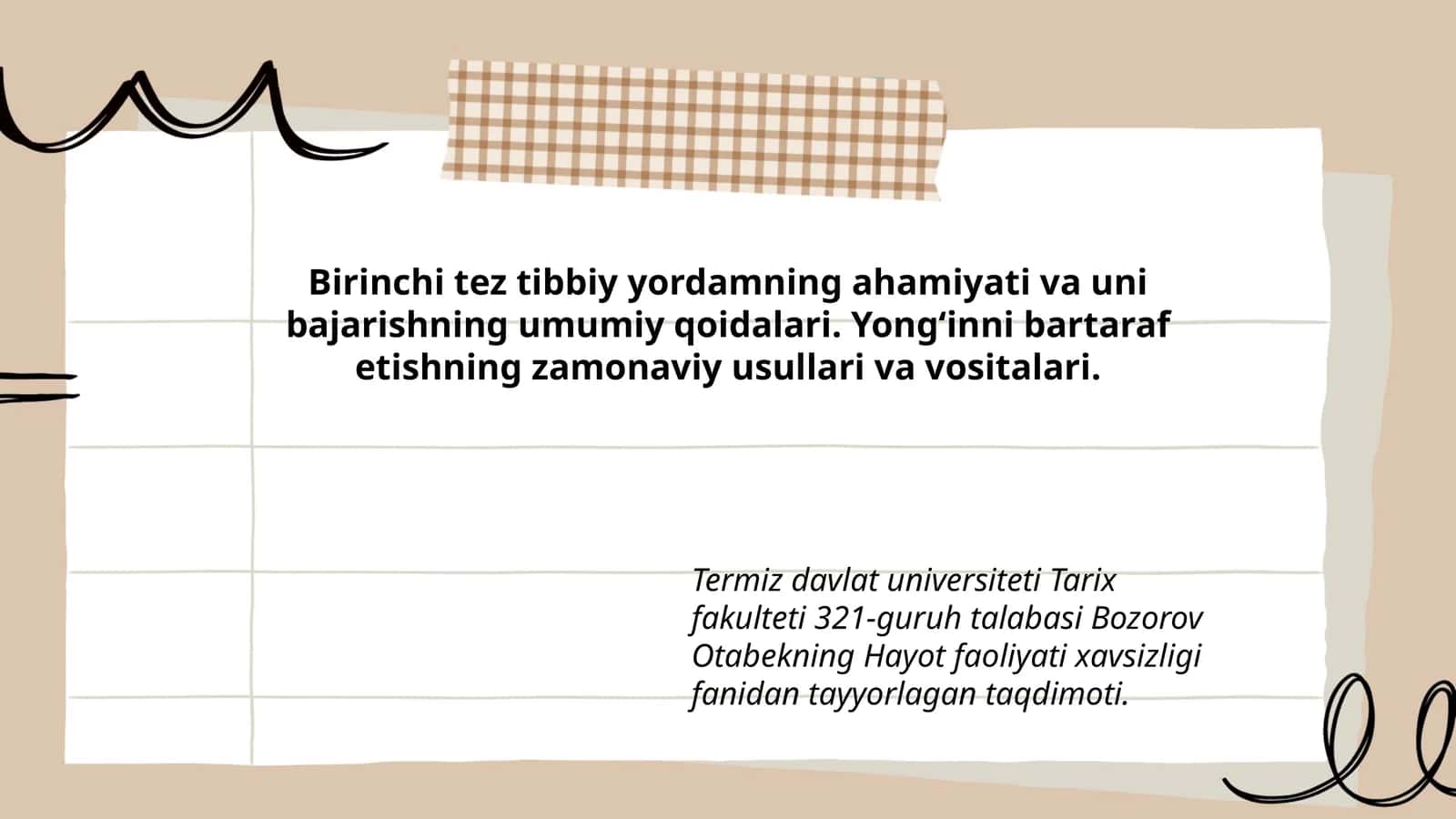 Hayot faoliyati xavsizligi 1
