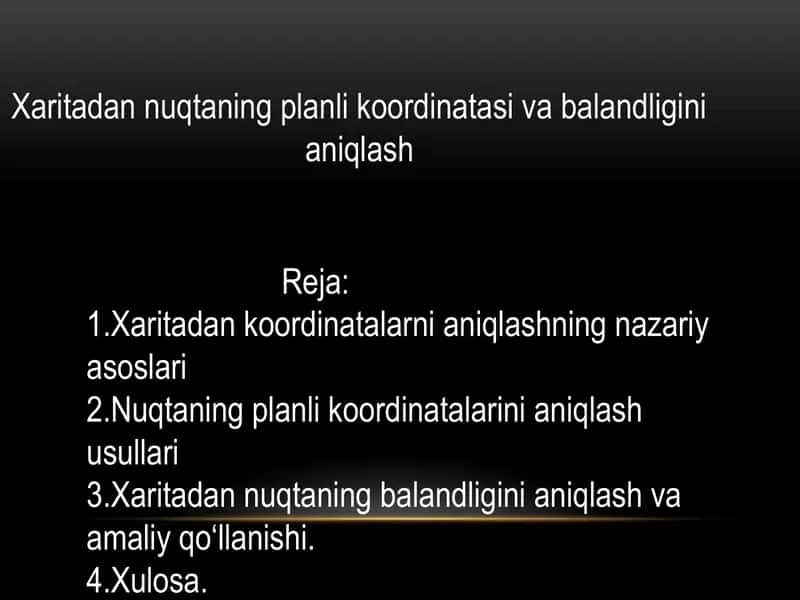 Xaritadan koordinatalarni aniqlash 1