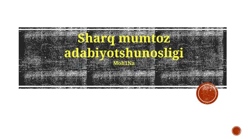 Sharq mumtoz adabiyotshunosligi 1