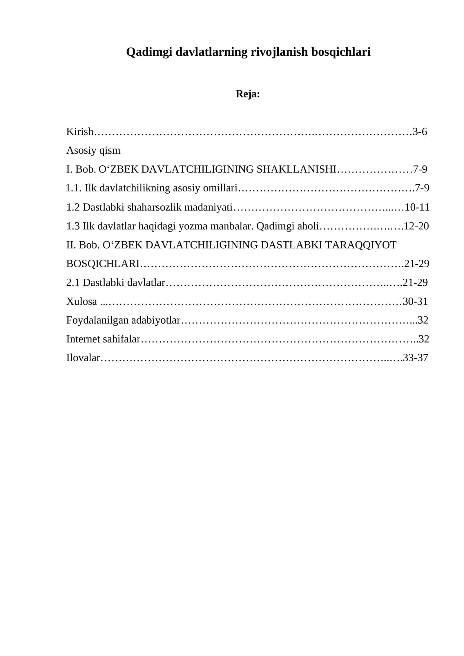 Qadimgi davlatlarning rivojlanish bosqichlari 1