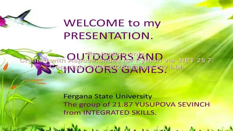 Outdoor and Indoor Games 1