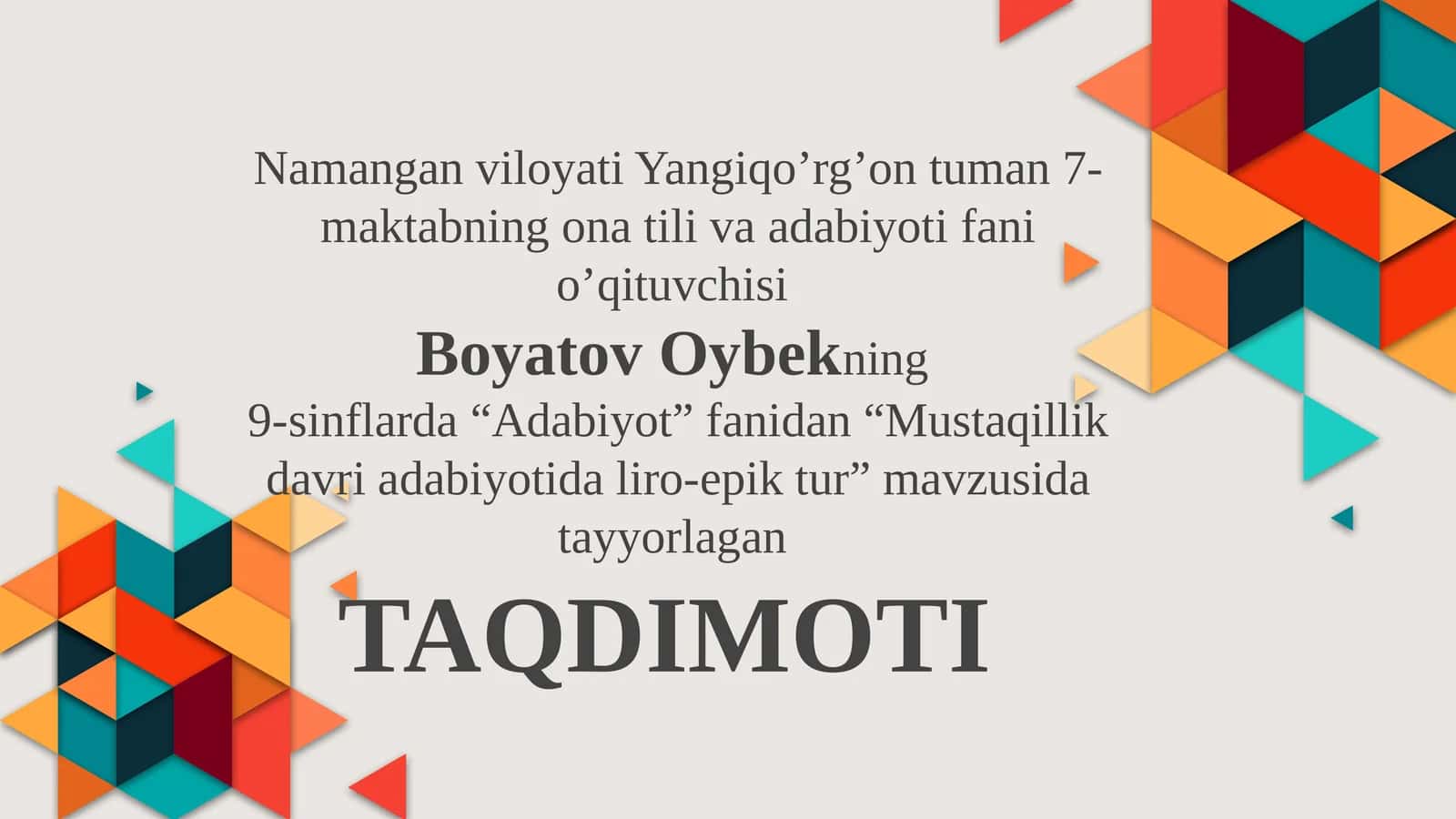 Mustaqillik davri adabiyotida liro-epik tur 1