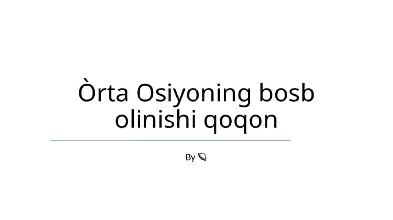 Òrta Osiyoning bosb olinishi qoqon 1