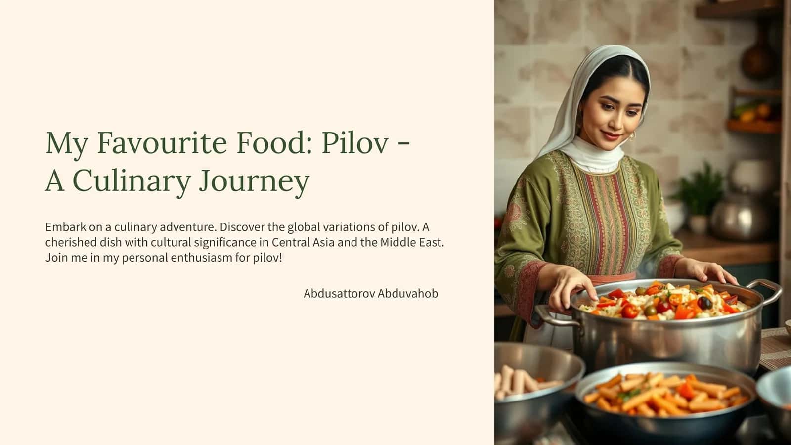 My Favourite Food: Pilov - A Culinary Journey 1
