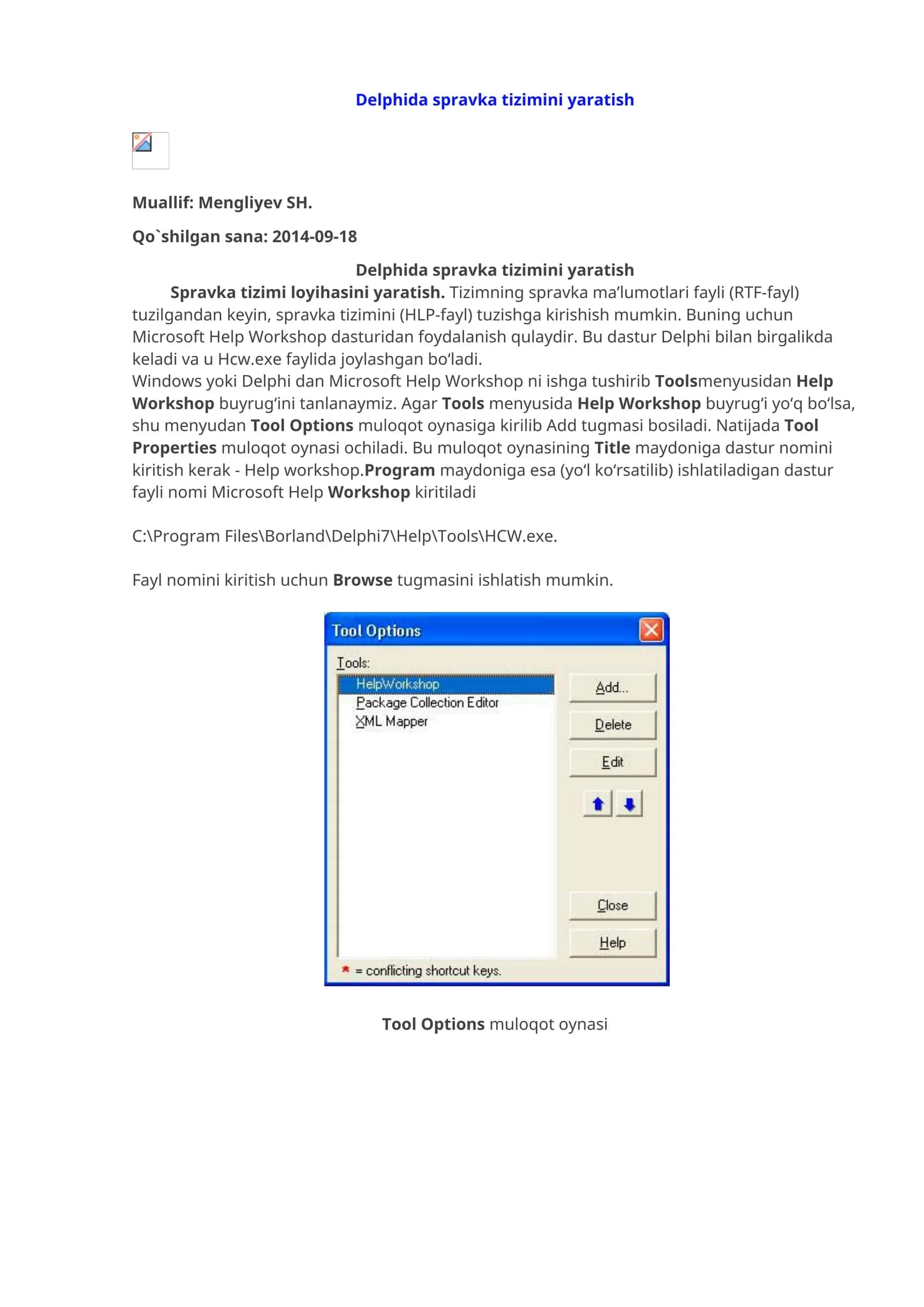 Delphida spravka tizimini yaratish 1