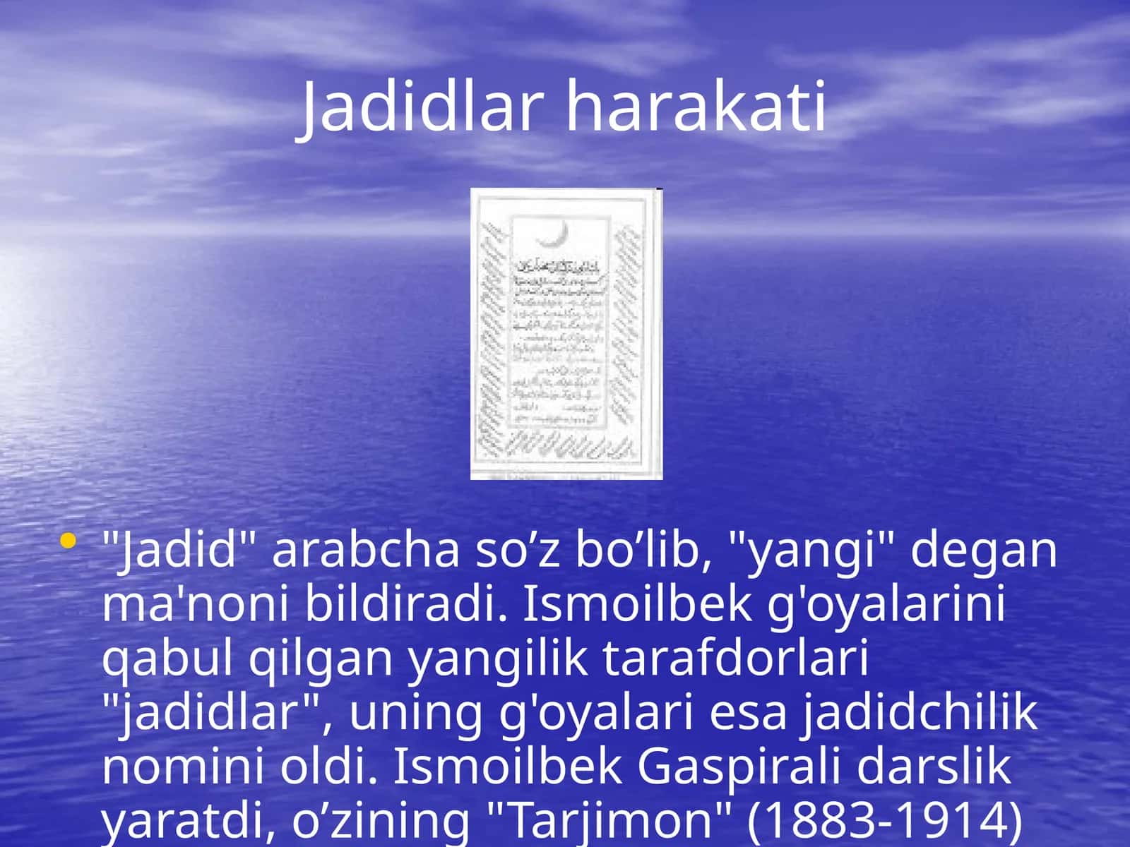 Jadidlar harakati 1