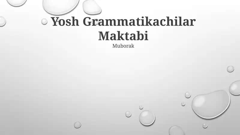 Yosh Grammatikachilar Maktabi 1
