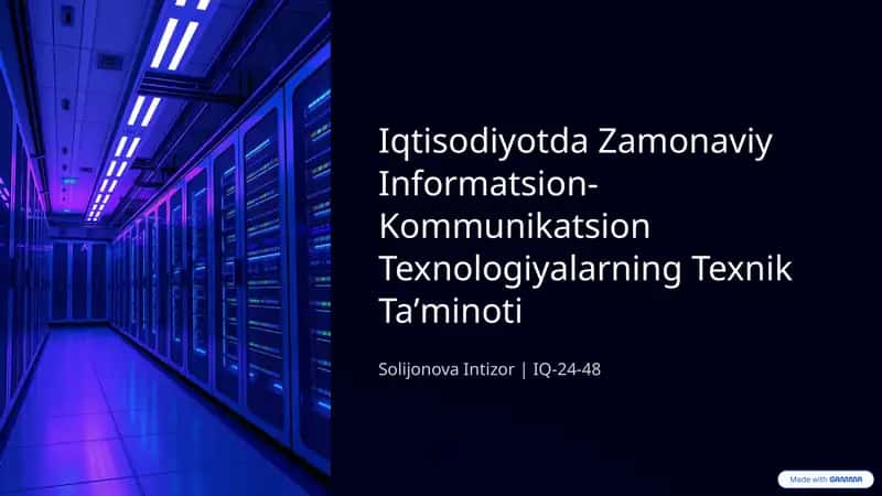 Iqtisodiyotda Zamonaviy Informatsion-Kommunikatsion Texnologiyalarning Texnik Taʼminoti 1