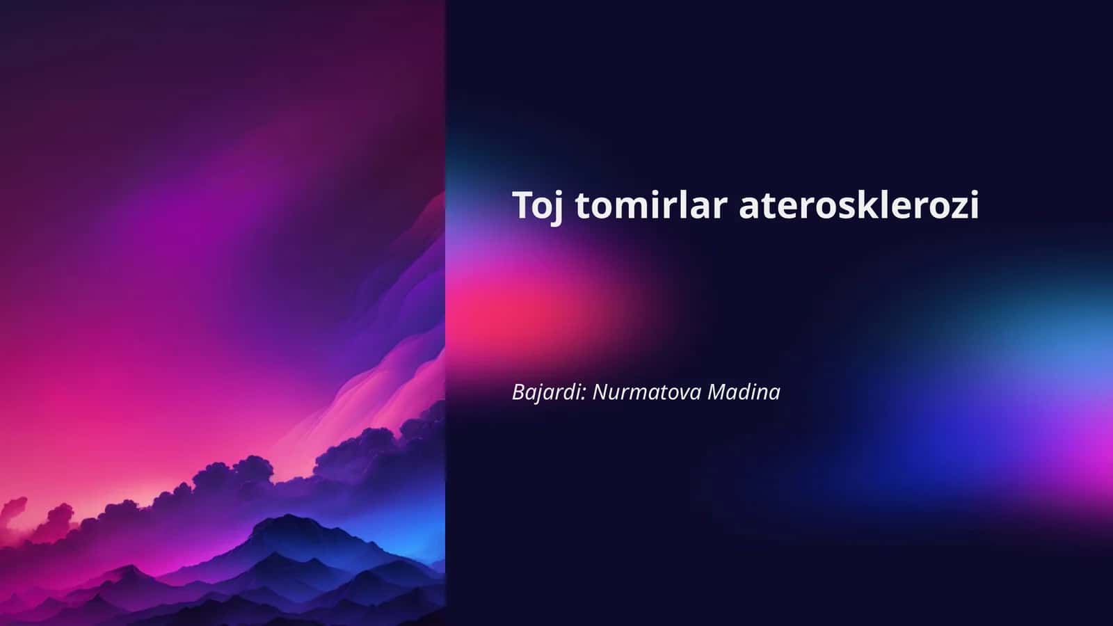 Toj tomirlar aterosklerozi 1