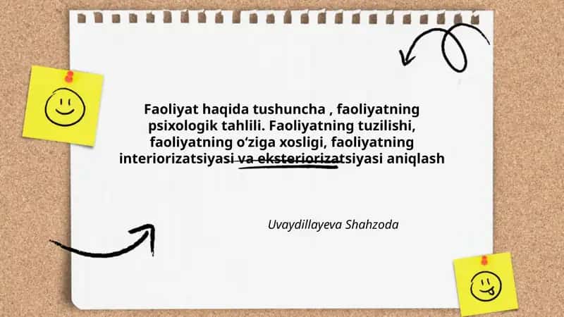 Faoliyat haqida tushuncha 1