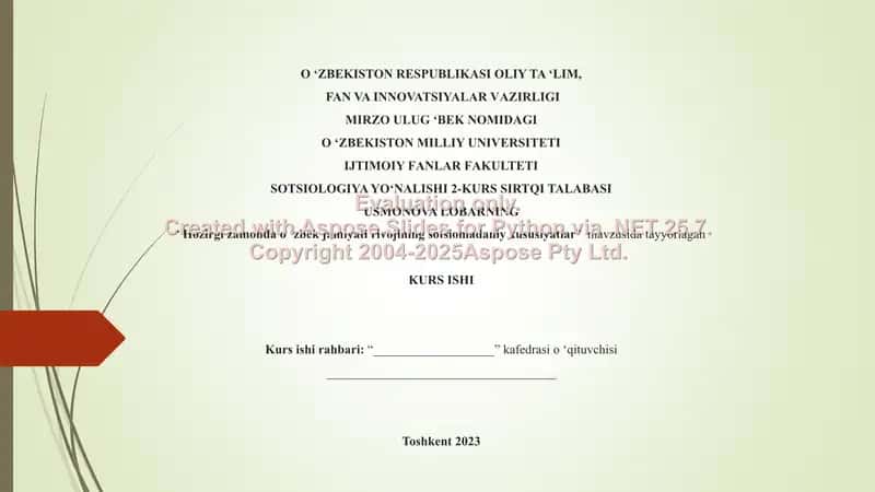 Hozirgi zamonda o ‘zbek jamiyati rivojining sotsiomadaniy xususiyatlar 1