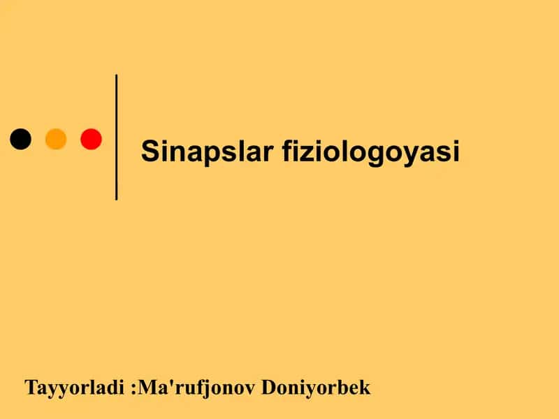 Sinapslar fiziologoyasi 1