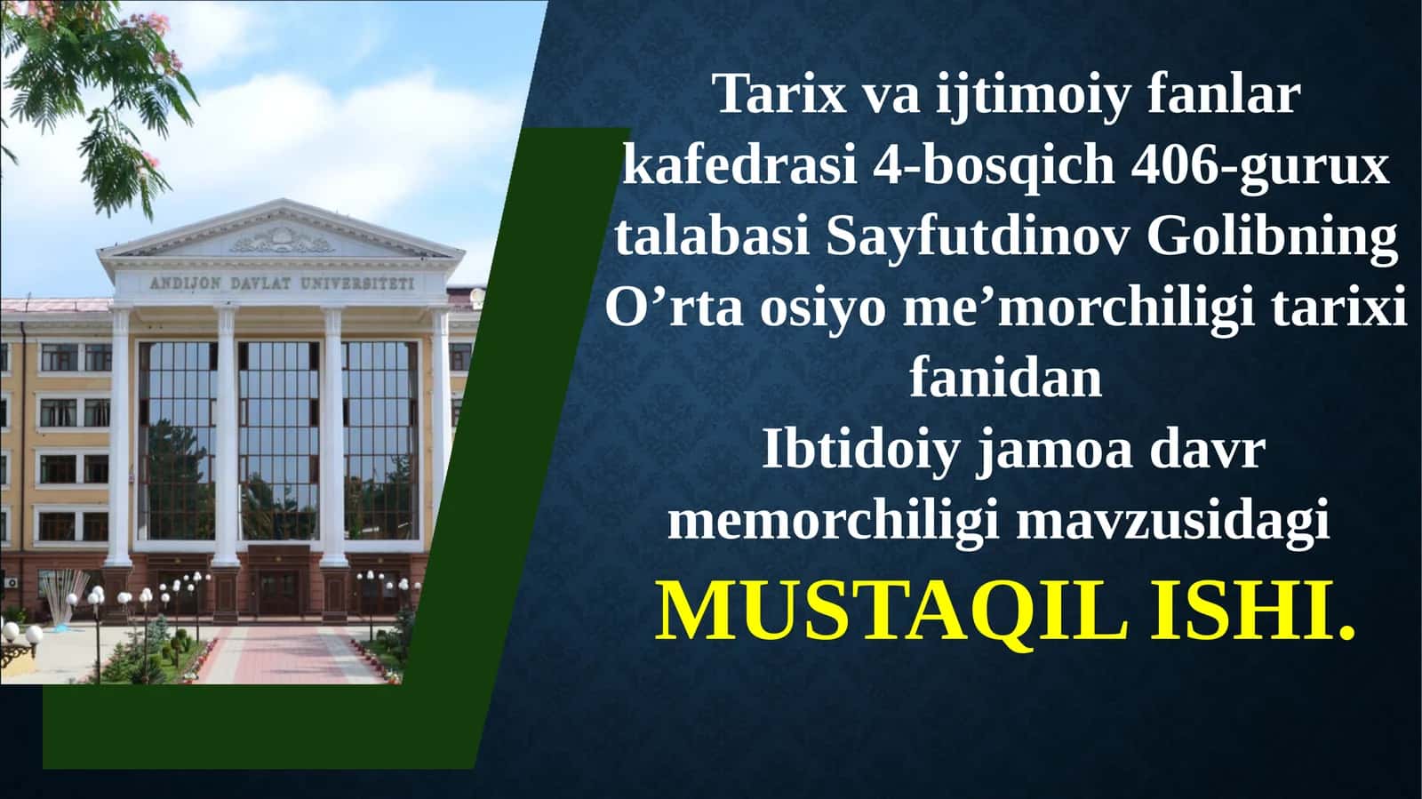 Ibtidoiy jamoadavri me’morchiligi 1