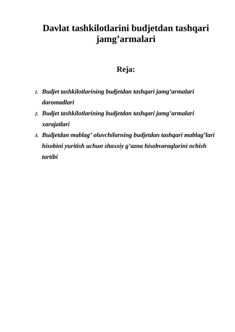 Budjetdan tashqari mablag’lar hisobi 1