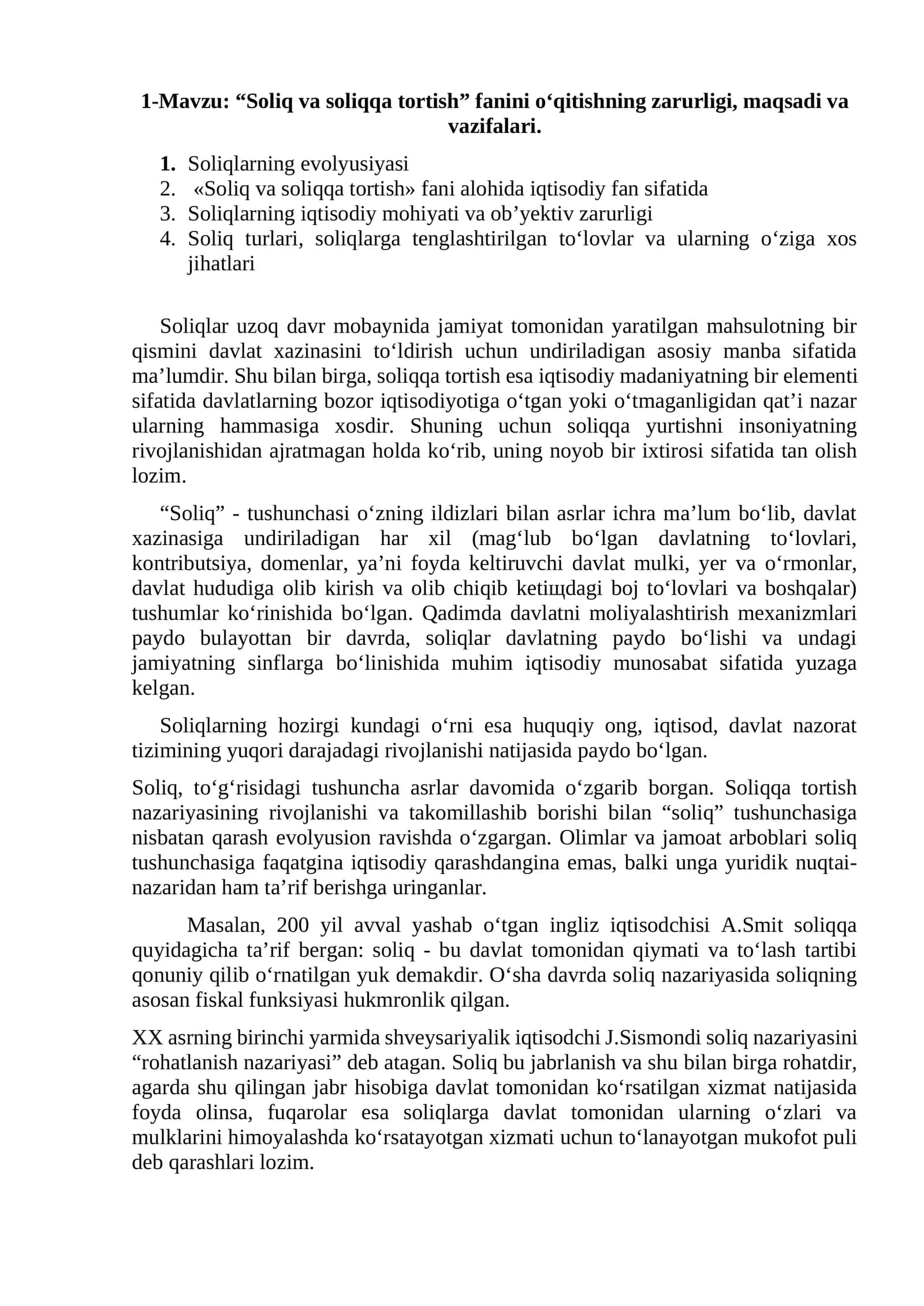 Soliq va soliqqa tortish 1