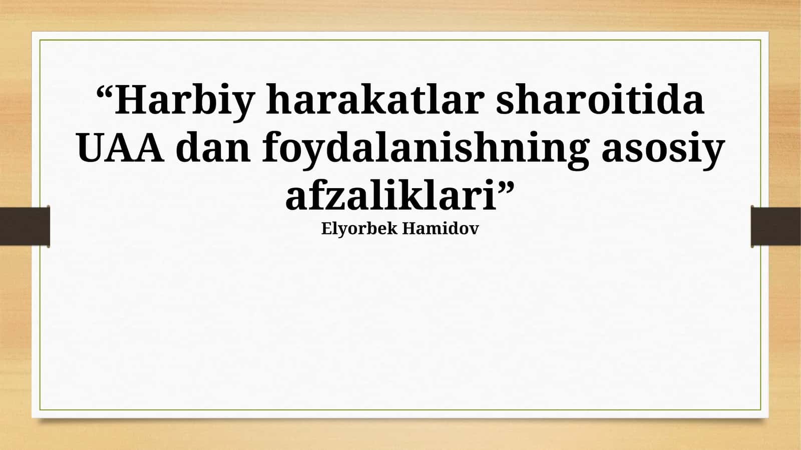 UAA dan foydalanishning asosiy afzaliklari 1