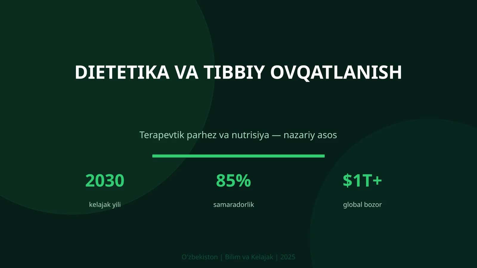 Dietetika va tibbiy ovqatlanish 1