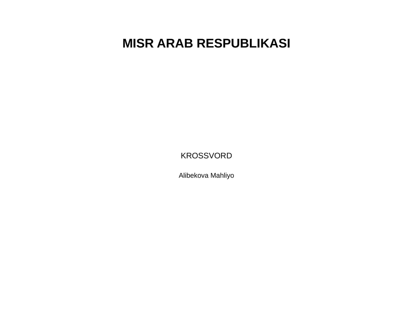 MISR ARAB RESPUBLIKASI 1