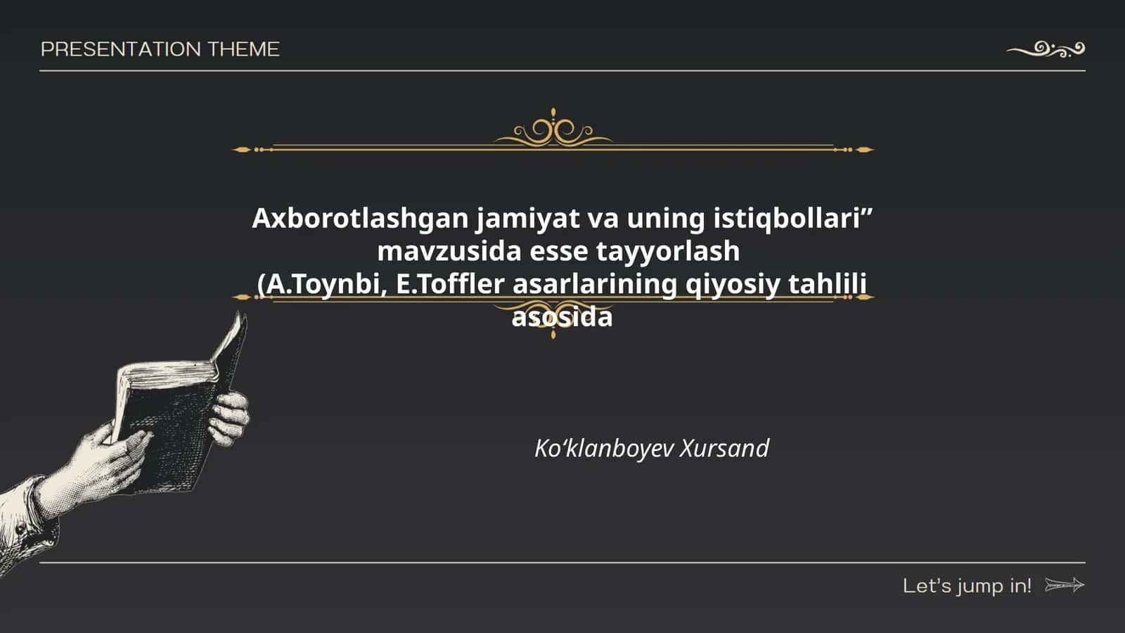 Axborotlashgan jamiyat va uning istiqbollari” mavzusida esse tayyorlash 1