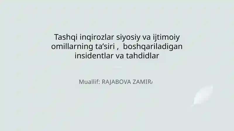 Tashqi inqirozlar siyosiy va ijtimoiy omillarning taʼsiri