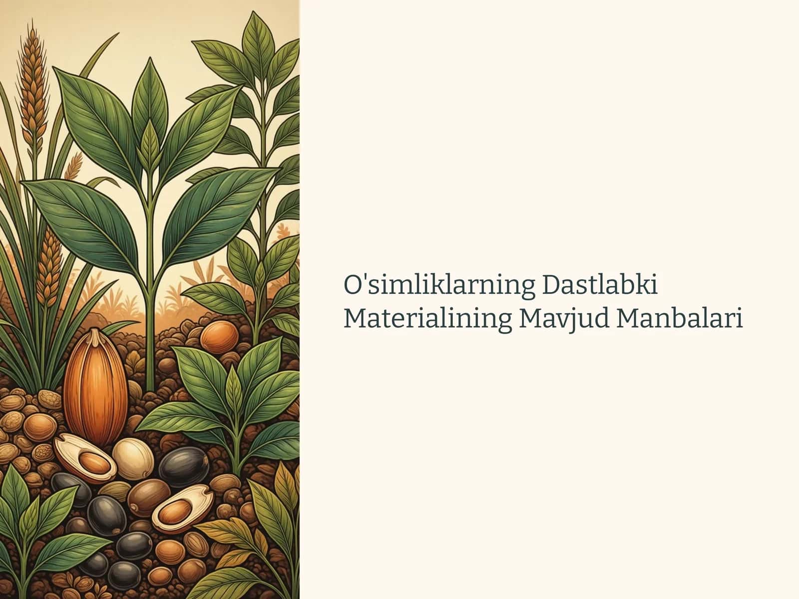 O'simliklarning Dastlabki Materialining Mavjud Manbalari 1