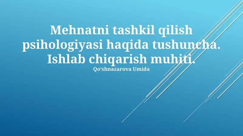 Ish tashkiloti psixologiyasi 1
