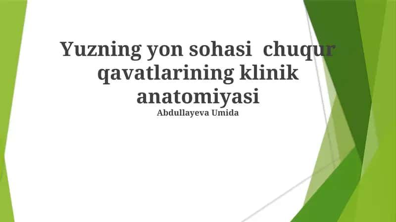 Yuzning yon sohasi chuqur qavatlarining klinik anatomiyasi 1