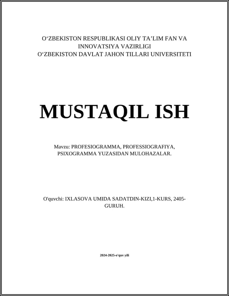 Profesogrammaning Nazariy Asoslari 1