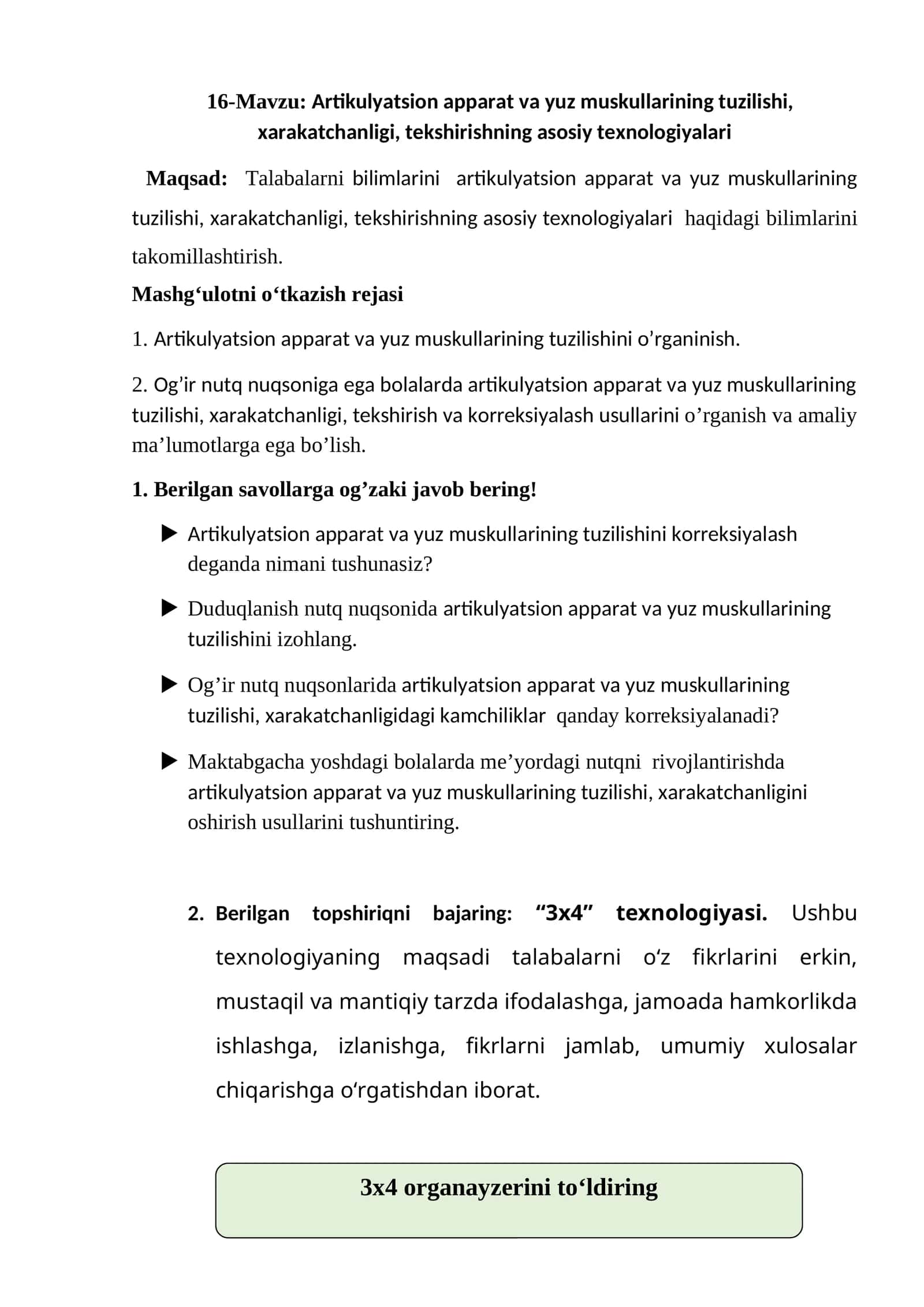 Artikulyatsion apparat va yuz muskullarining tuzilishi 1