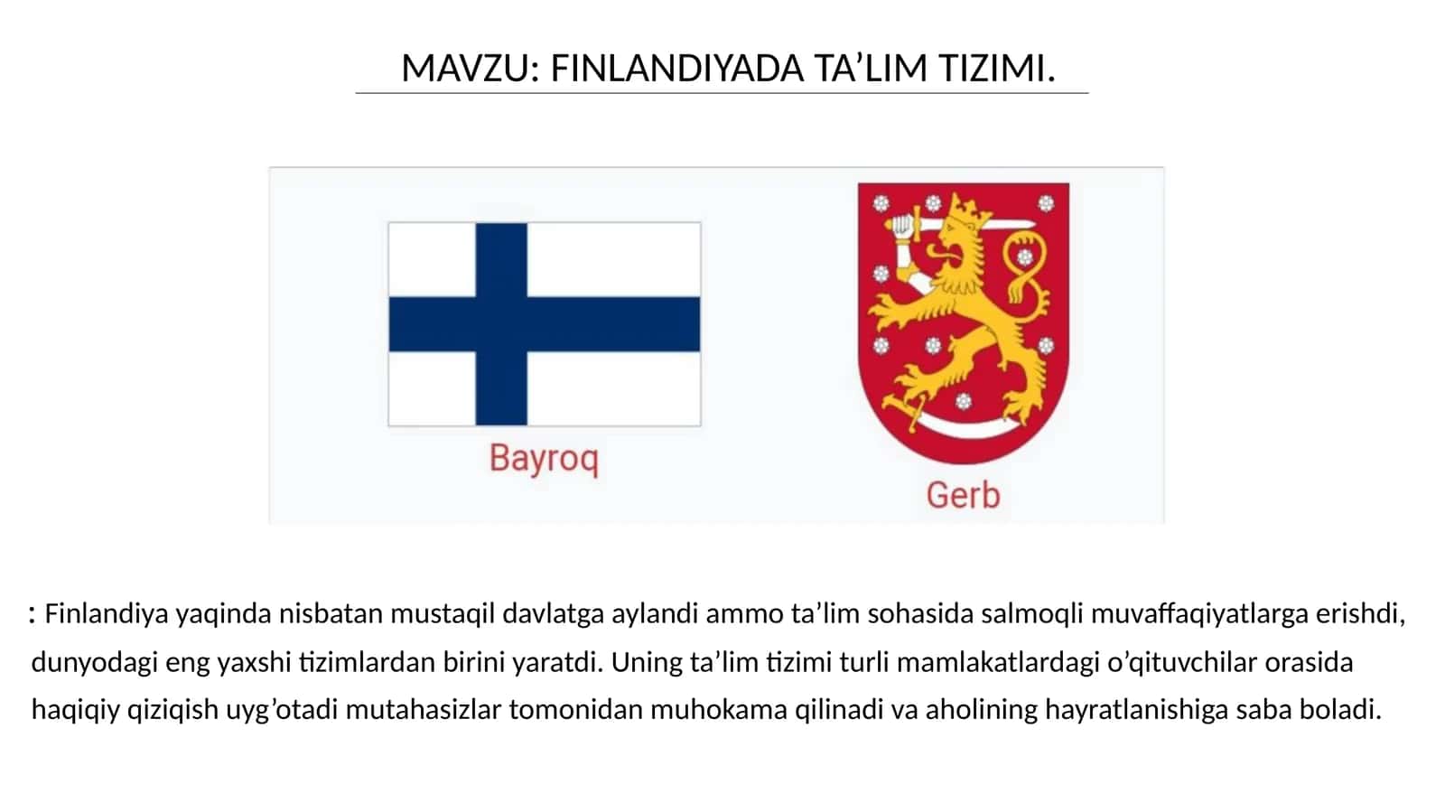 Finlandiyada Ta’lim Tizimi 1