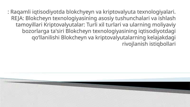Raqamli iqtisodiyotda blokchyeyn va kriptovalyuta texnologiyalari 1