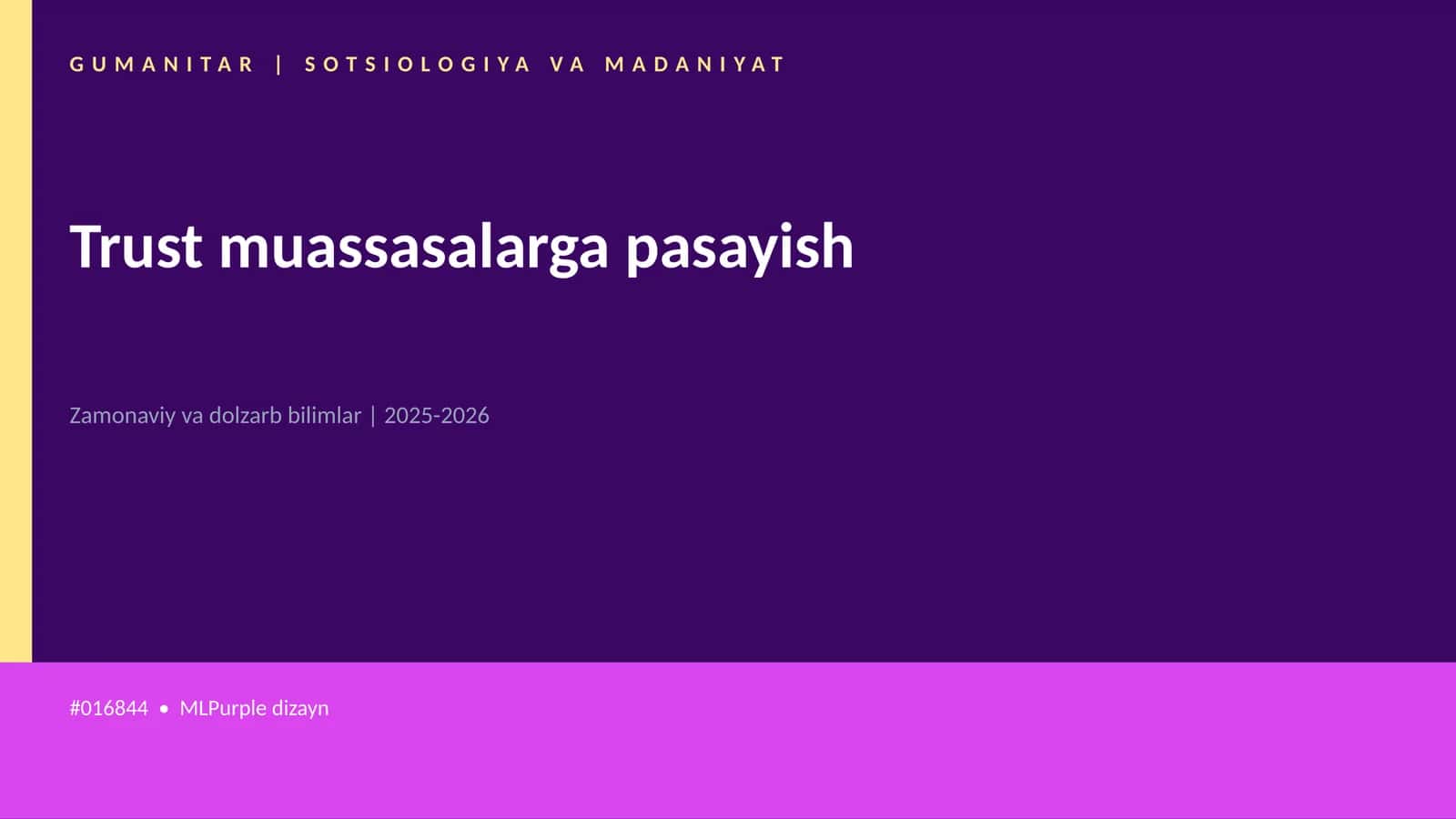 Trust muassasalarga pasayish 1