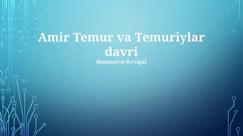 Temuriylar davri 1